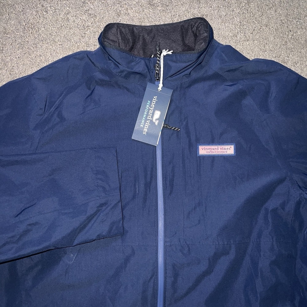 NWT Vineyard Vines Men's Medium Regatta Pullover Lightweight Jacket Navy Blue